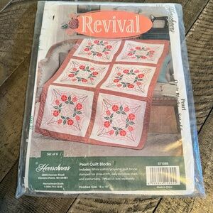 Herrschners Quilt Blocks Craft Kit Set of 6 Cross‎ Stitch Embroidery 18"x18" New